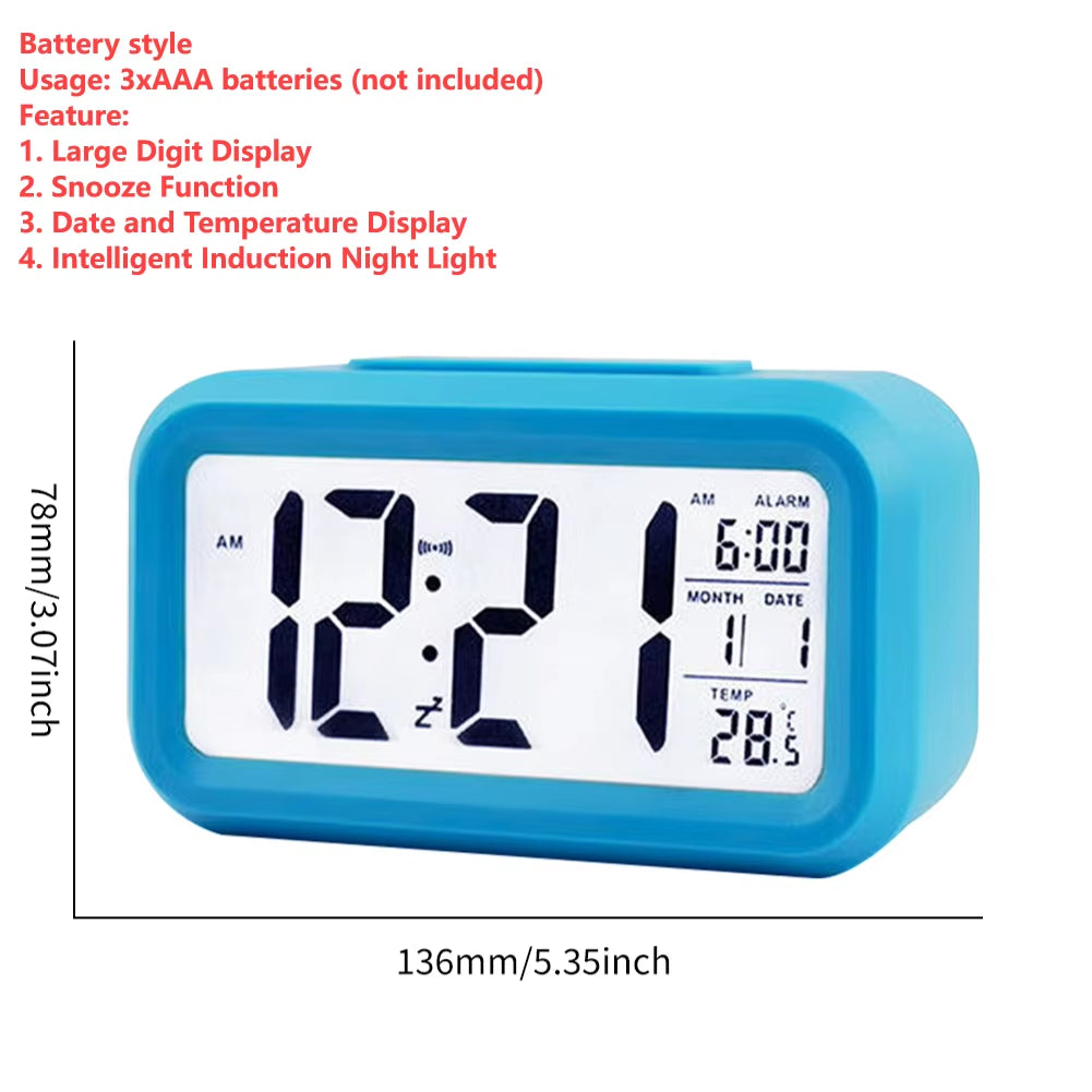 LED Digital Alarm Clock Table Alarm Clock Watch USB Electronic Snooze Desktop Clock Temperature Display Projection Lamp Function