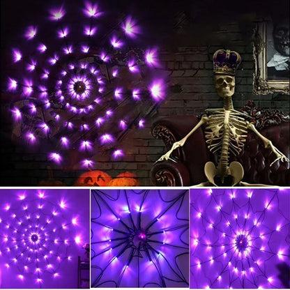 Halloween Glowing Spider Web Halloween Decoration Lights Spider Web Lights Halloween Decoration Outdoor Indoor Halloween Decor