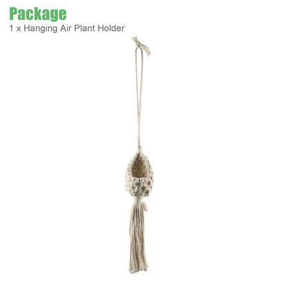 Macrame Air Plant Hanger Tillandsia Hanging Basket Rope Holder Flower Home Decor