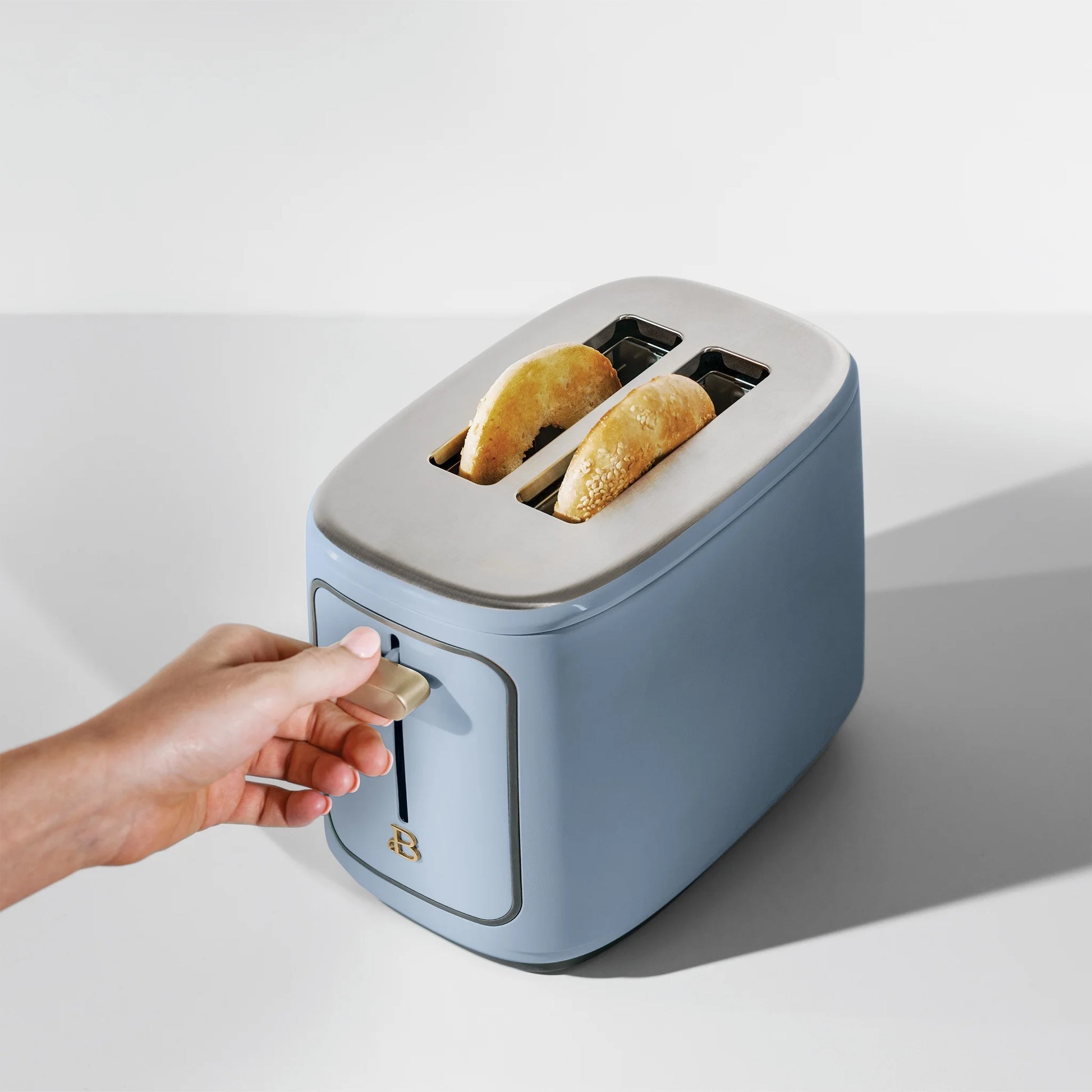 2 Slice Toaster with Touch-Activated Display, Starry Night by Drew Barrymore, Blue