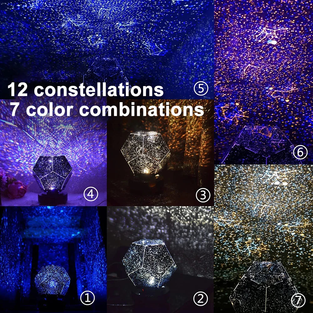 Star Projector Constellation Starry Sky Projector Christmas Gift Led USB Charging Lamp Children'S Night Light Room Decoration