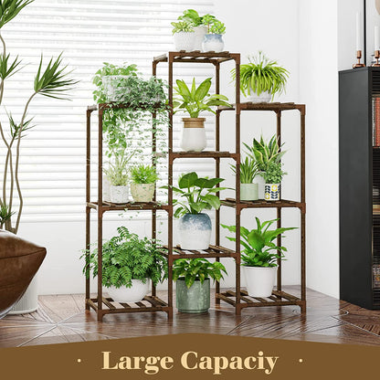 Plant Stand Indoor Plant Stands Wood Outdoor Tiered Plant Shelf for Multiple Plants, Ladder Plant Holder