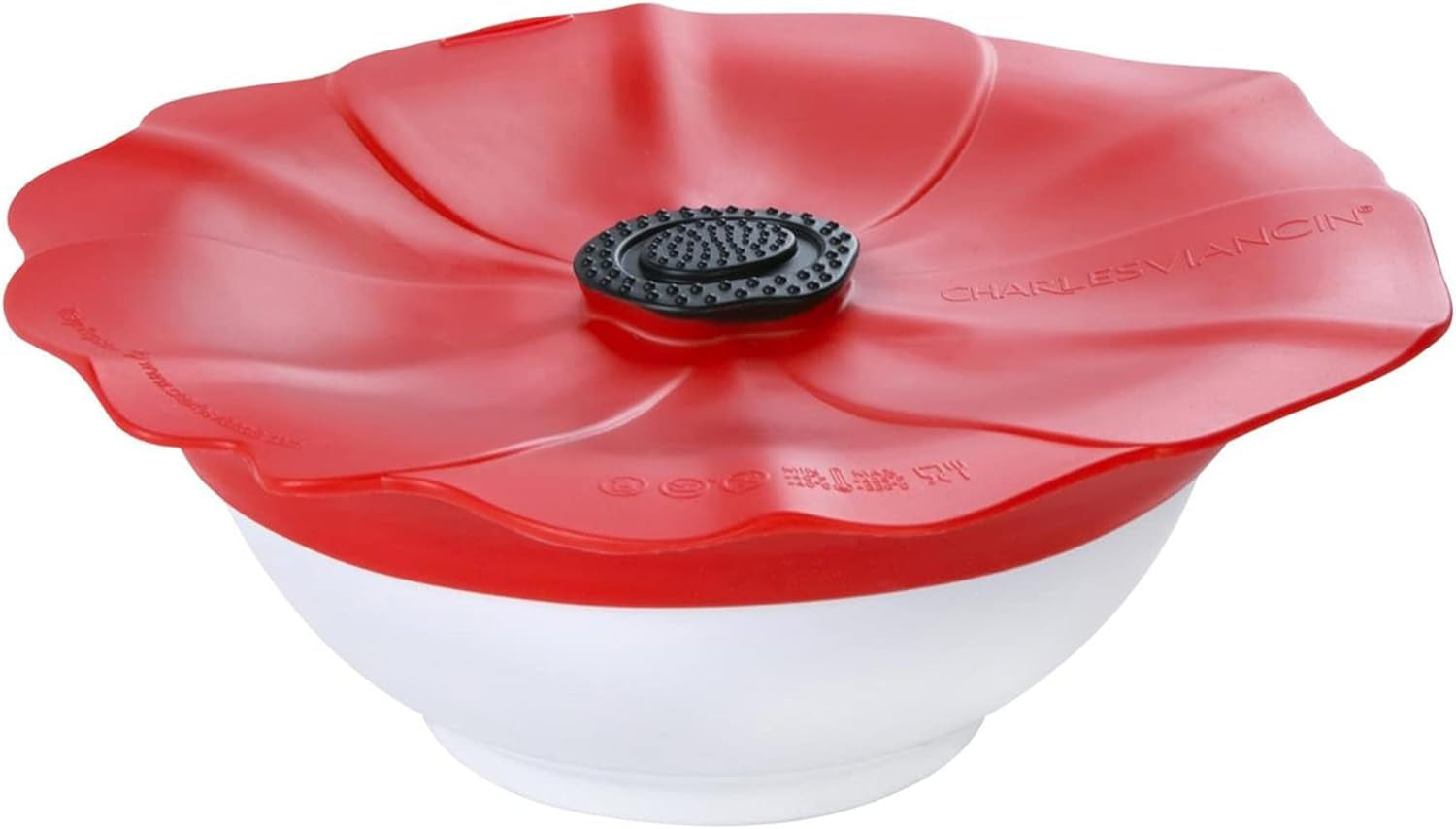 - Poppy Pop Silicone Lid for Food Storage - 11''/28Cm - Airtight Seal on Any Smooth Rim Surface - Bpa-Free - Freezer, Refrigerator and Dishwasher Safe - Red Scarlet