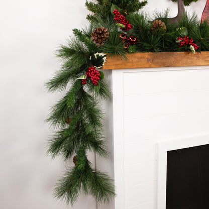 9' X 14" Unlit White Valley Pine Artificial Christmas Garland